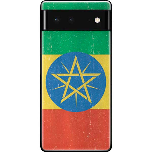 Ethiopia Flag Distressed Google Pixel 6 Skin